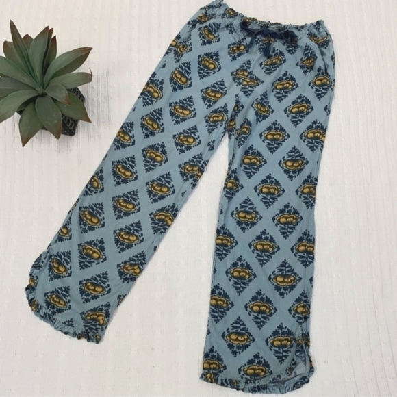 aerie Other - Aerie Soft Blue Gold Bold Floral Print Lounge Pants Pajama Bottoms Small